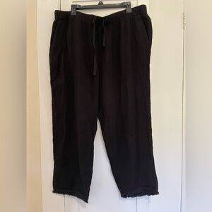 Eileen Fisher organic cotton wide leg drawstring pants size large